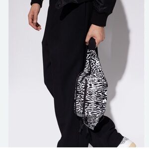 Saint Laurent Black and White Zebra Print Belt Bag